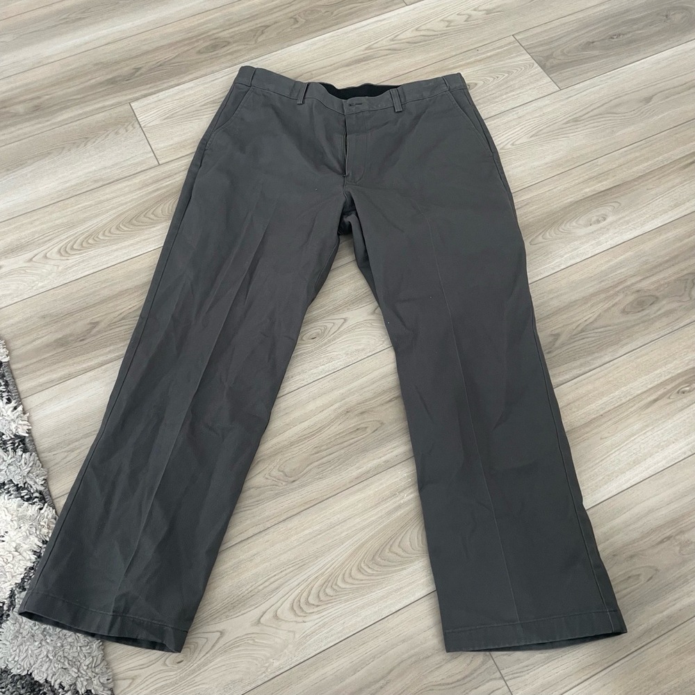 LL Bean‎ Mens Gray Comfort Waist Flat Front Dress Pants Size 38